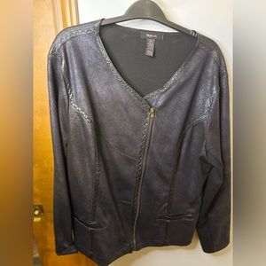 Stretchy leather look women’s jacket